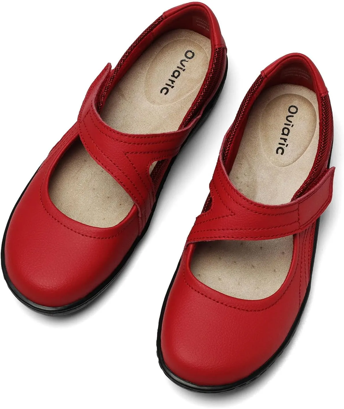 Women's Classic Comfort Mary Jane Flats Fashion Casual Dress Shoes Cute Closed Toe Slip On Lightweight Breathable Walking Shoes