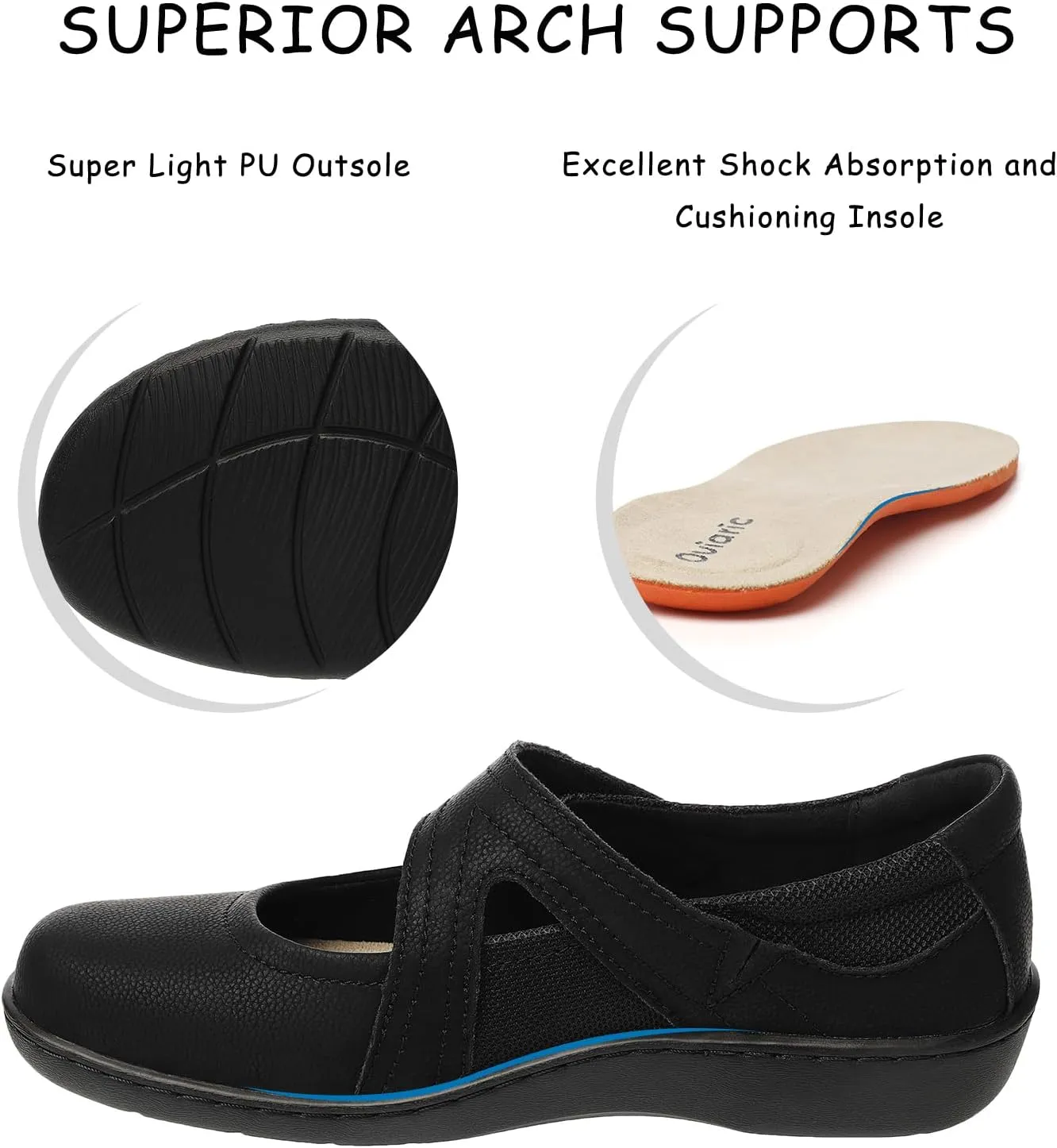 Women's Classic Comfort Mary Jane Flats Fashion Casual Dress Shoes Cute Closed Toe Slip On Lightweight Breathable Walking Shoes