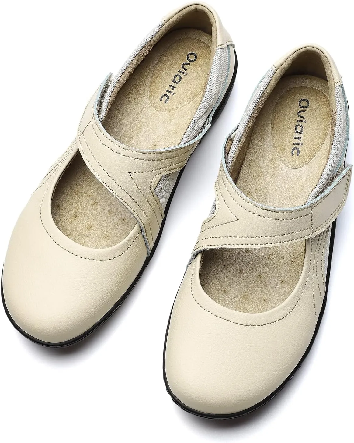 Women's Classic Comfort Mary Jane Flats Fashion Casual Dress Shoes Cute Closed Toe Slip On Lightweight Breathable Walking Shoes