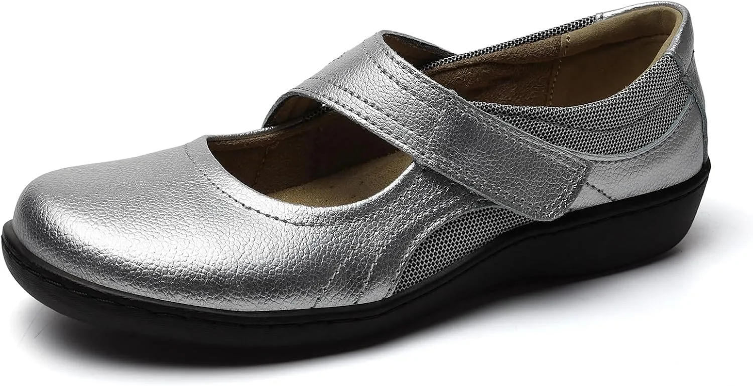 Women's Classic Comfort Mary Jane Flats Fashion Casual Dress Shoes Cute Closed Toe Slip On Lightweight Breathable Walking Shoes