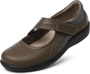 Women's Classic Comfort Mary Jane Flats Fashion Casual Dress Shoes Cute Closed Toe Slip On Lightweight Breathable Walking Shoes