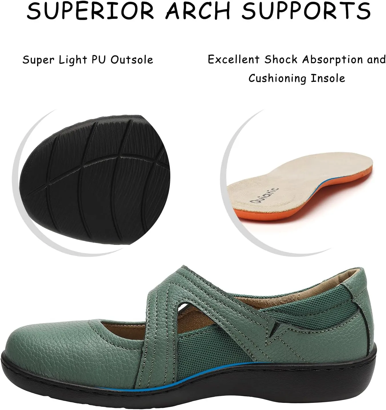 Women's Classic Comfort Mary Jane Flats Fashion Casual Dress Shoes Cute Closed Toe Slip On Lightweight Breathable Walking Shoes