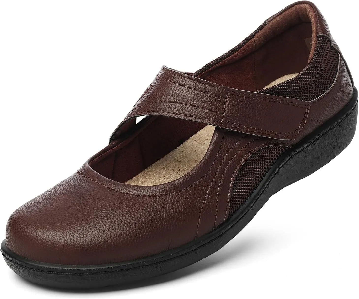 Women's Classic Comfort Mary Jane Flats Fashion Casual Dress Shoes Cute Closed Toe Slip On Lightweight Breathable Walking Shoes