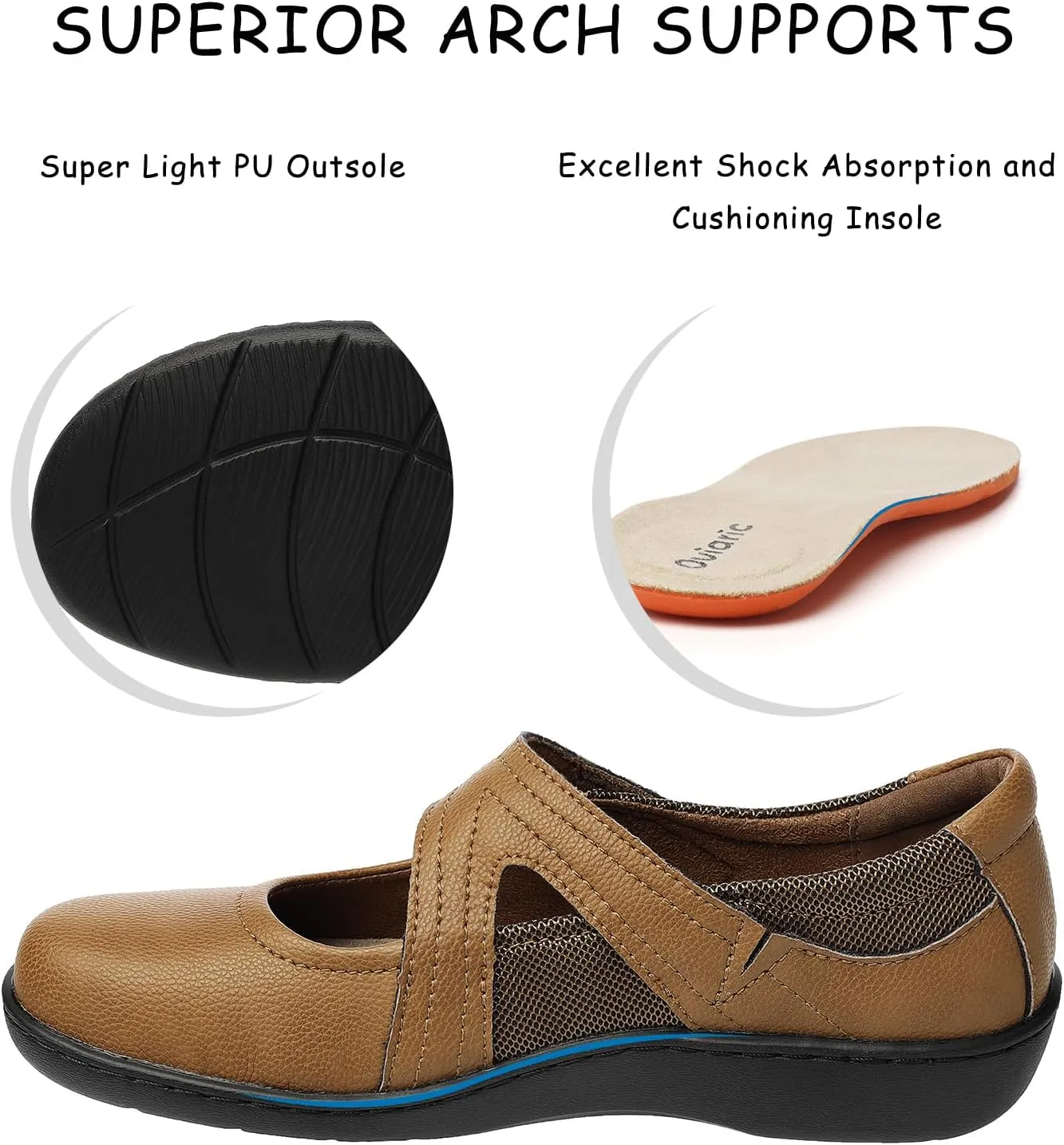 Women's Classic Comfort Mary Jane Flats Fashion Casual Dress Shoes Cute Closed Toe Slip On Lightweight Breathable Walking Shoes