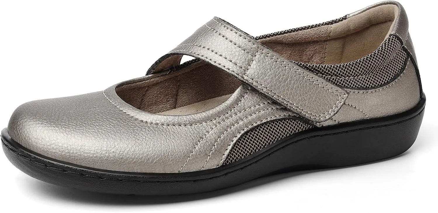 Women's Classic Comfort Mary Jane Flats Fashion Casual Dress Shoes Cute Closed Toe Slip On Lightweight Breathable Walking Shoes