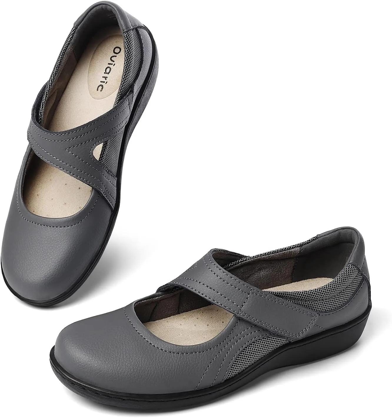 Women's Classic Comfort Mary Jane Flats Fashion Casual Dress Shoes Cute Closed Toe Slip On Lightweight Breathable Walking Shoes