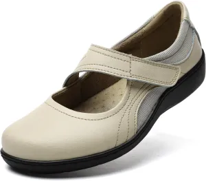 Women's Classic Comfort Mary Jane Flats Fashion Casual Dress Shoes Cute Closed Toe Slip On Lightweight Breathable Walking Shoes