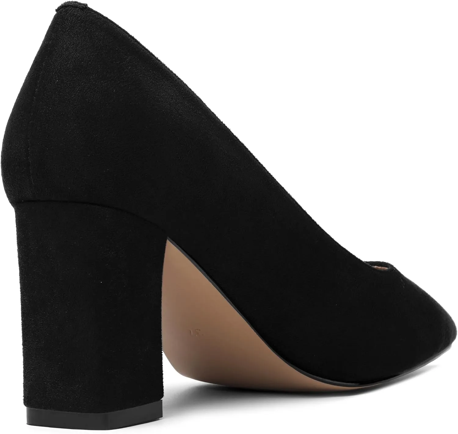 Womens Dress Pointed Toe Slip On Suede Dating Block High Heel Pumps Shoes 3 Inch