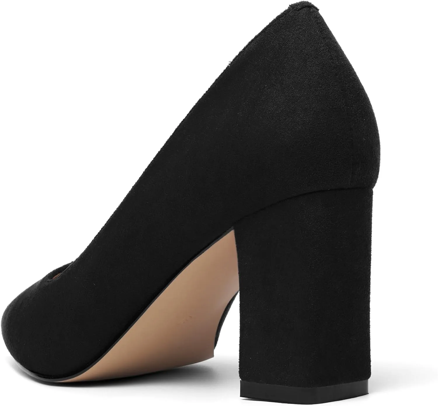 Womens Dress Pointed Toe Slip On Suede Dating Block High Heel Pumps Shoes 3 Inch