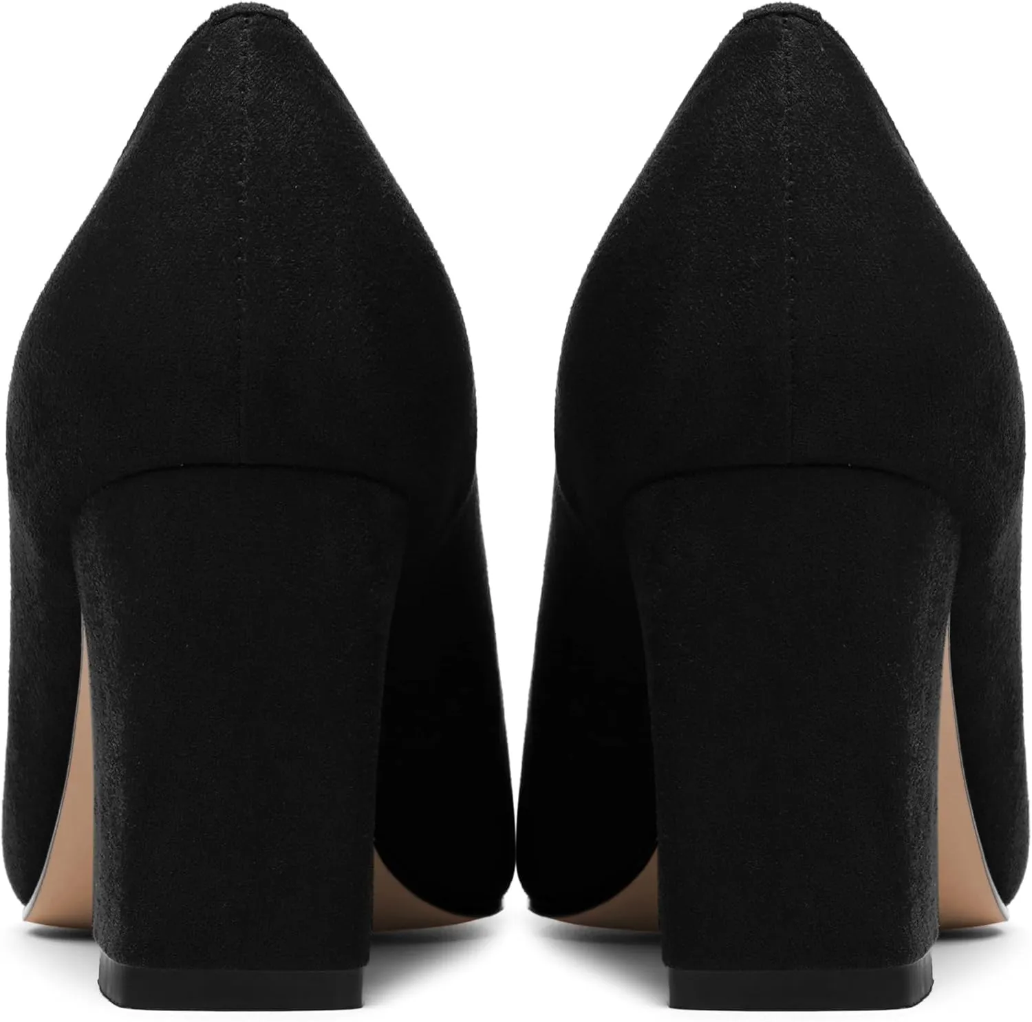 Womens Dress Pointed Toe Slip On Suede Dating Block High Heel Pumps Shoes 3 Inch