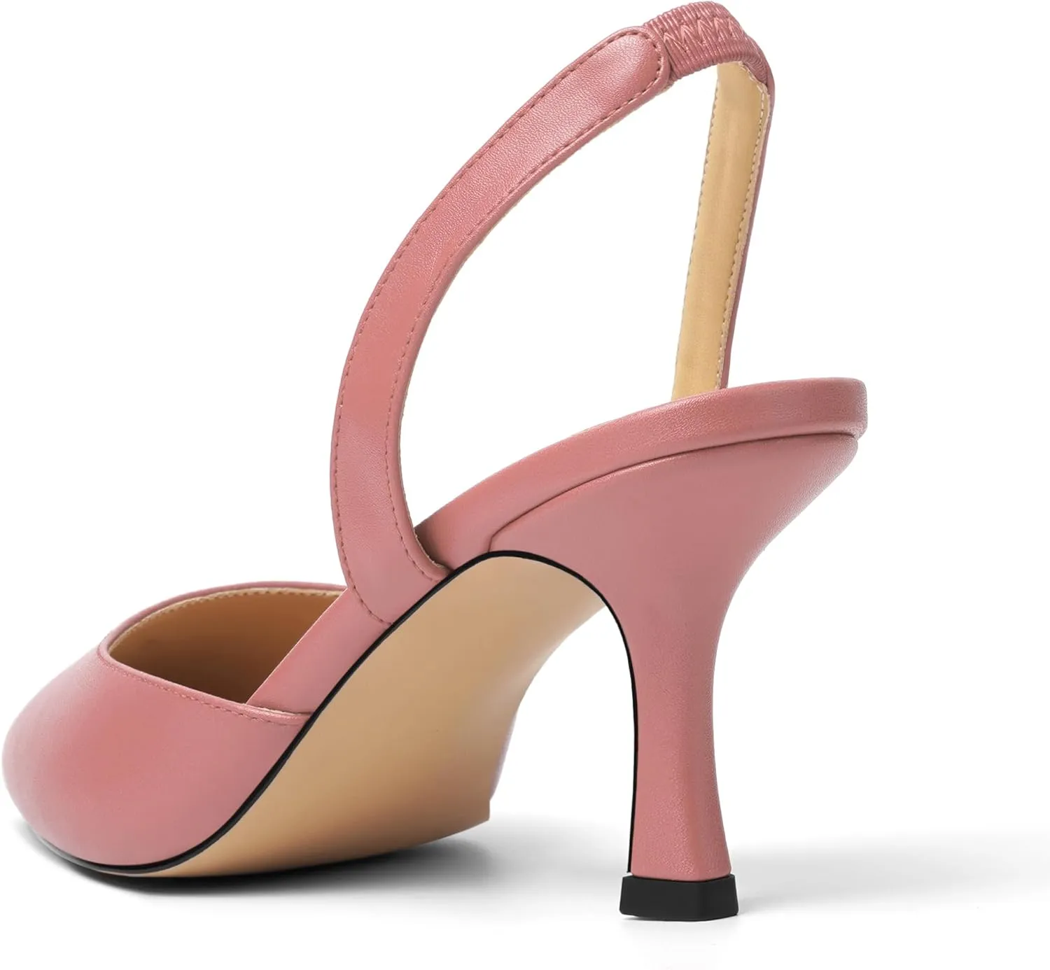 Womens Fashion Slip On Matte Slingback Pointed Toe Dating Spool High Heel Pumps Shoes 3 Inch