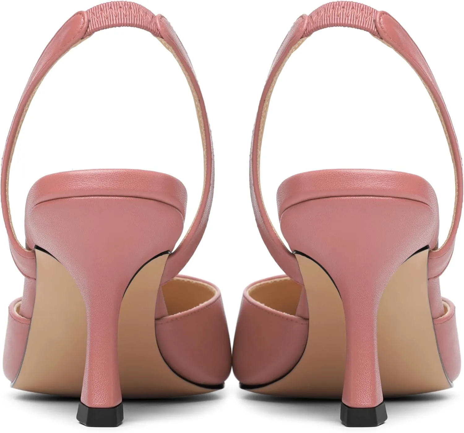 Womens Fashion Slip On Matte Slingback Pointed Toe Dating Spool High Heel Pumps Shoes 3 Inch