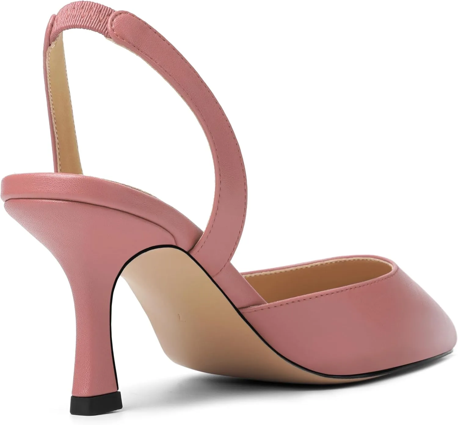 Womens Fashion Slip On Matte Slingback Pointed Toe Dating Spool High Heel Pumps Shoes 3 Inch