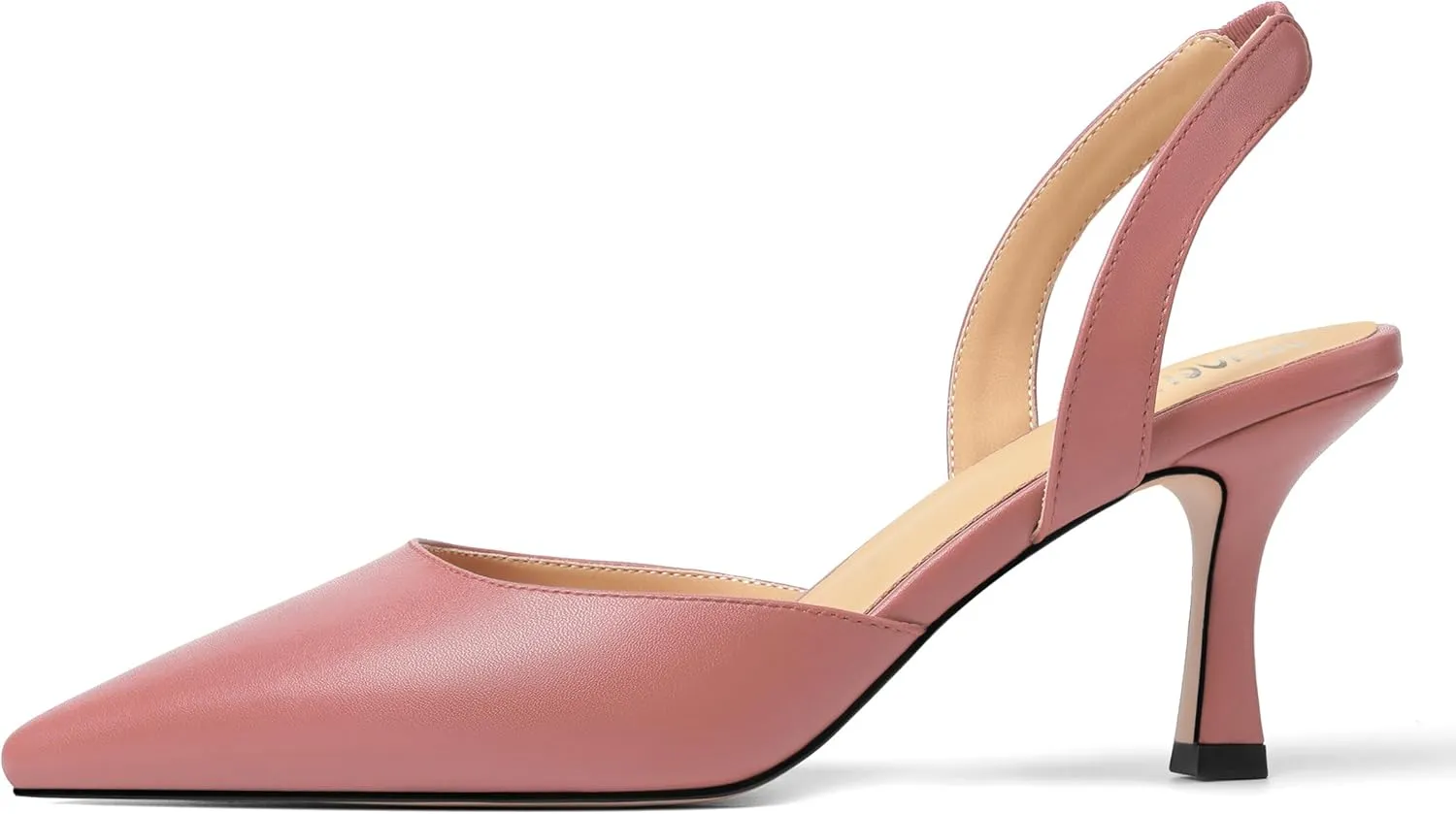Womens Fashion Slip On Matte Slingback Pointed Toe Dating Spool High Heel Pumps Shoes 3 Inch