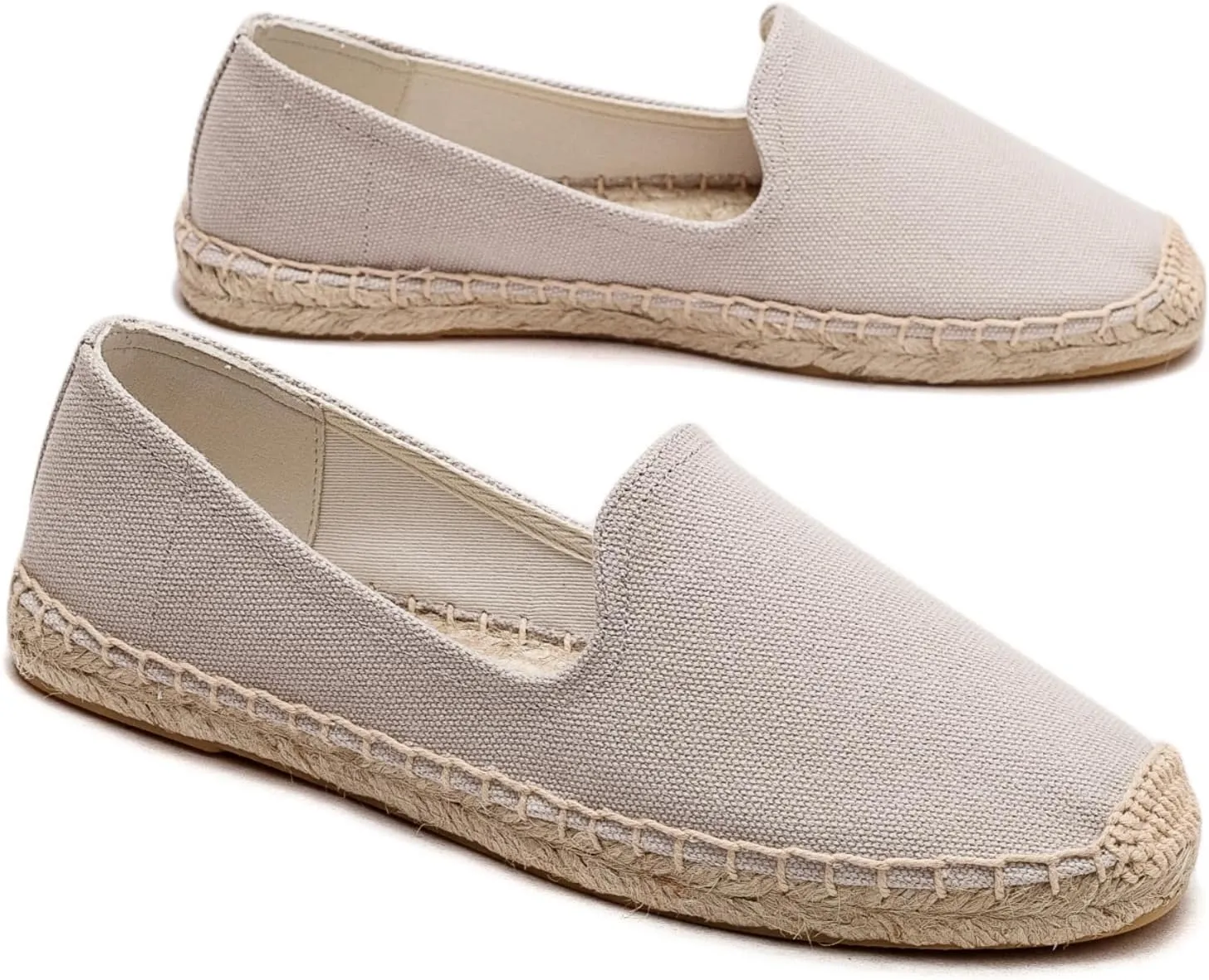 Women's Flat Espadrilles - Soft Women Sneakers Handcrafted Canvas Espadrille Fashion Simple Design Non-Slip Sole Suitable for Summer,Spring,Autumn