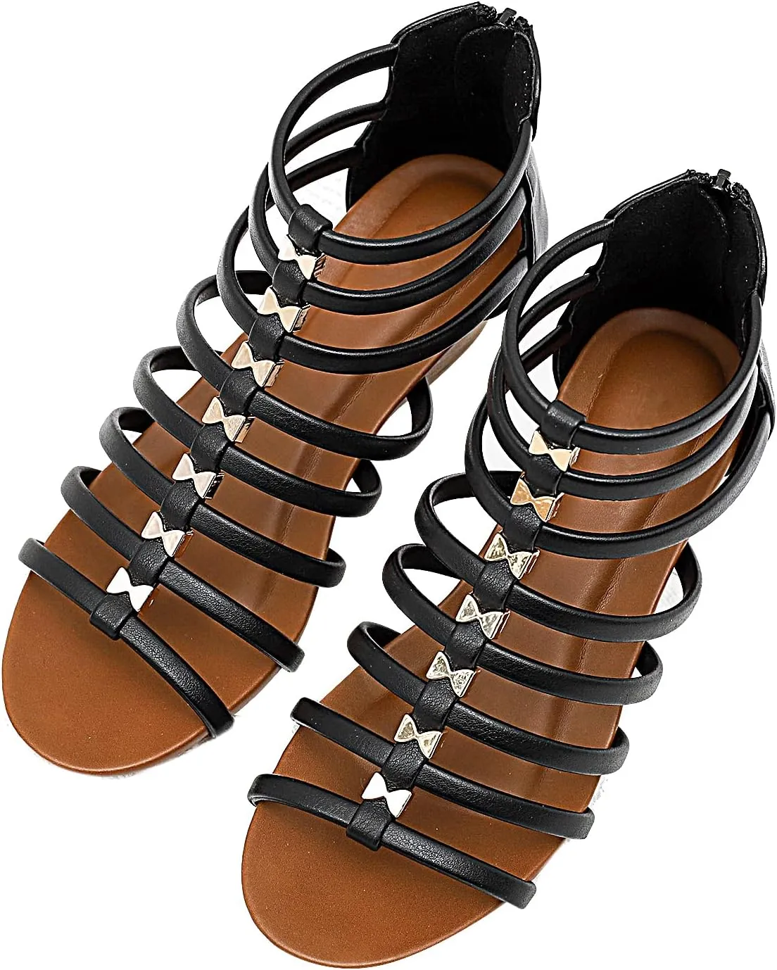 Womens Gladiator Sandals Zipper Strappy Wedge Sandal Roman Shoes For girls