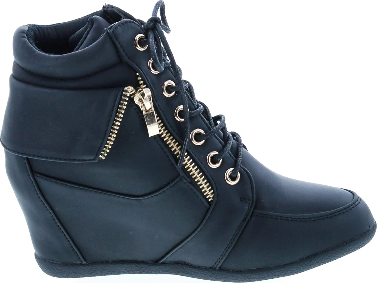 Womens Peter-30 Lace Up Hidden Wedge High Top Fashion Sneakers