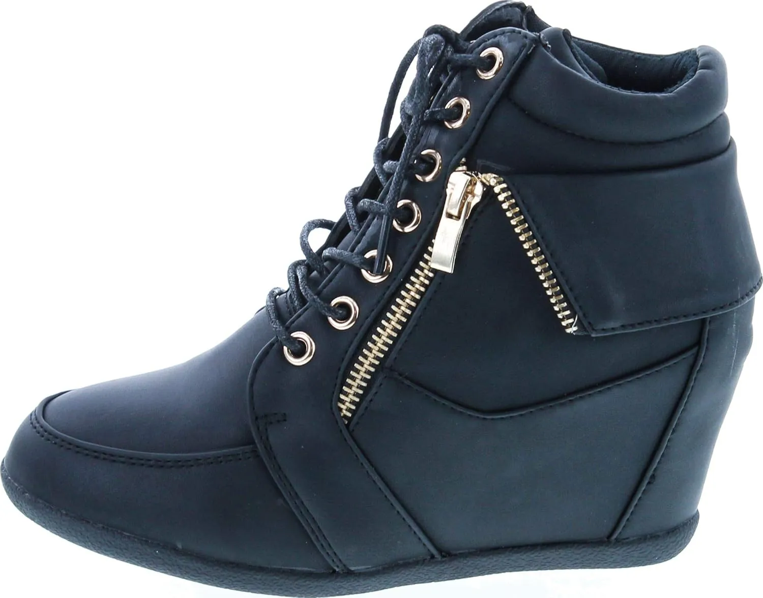 Womens Peter-30 Lace Up Hidden Wedge High Top Fashion Sneakers