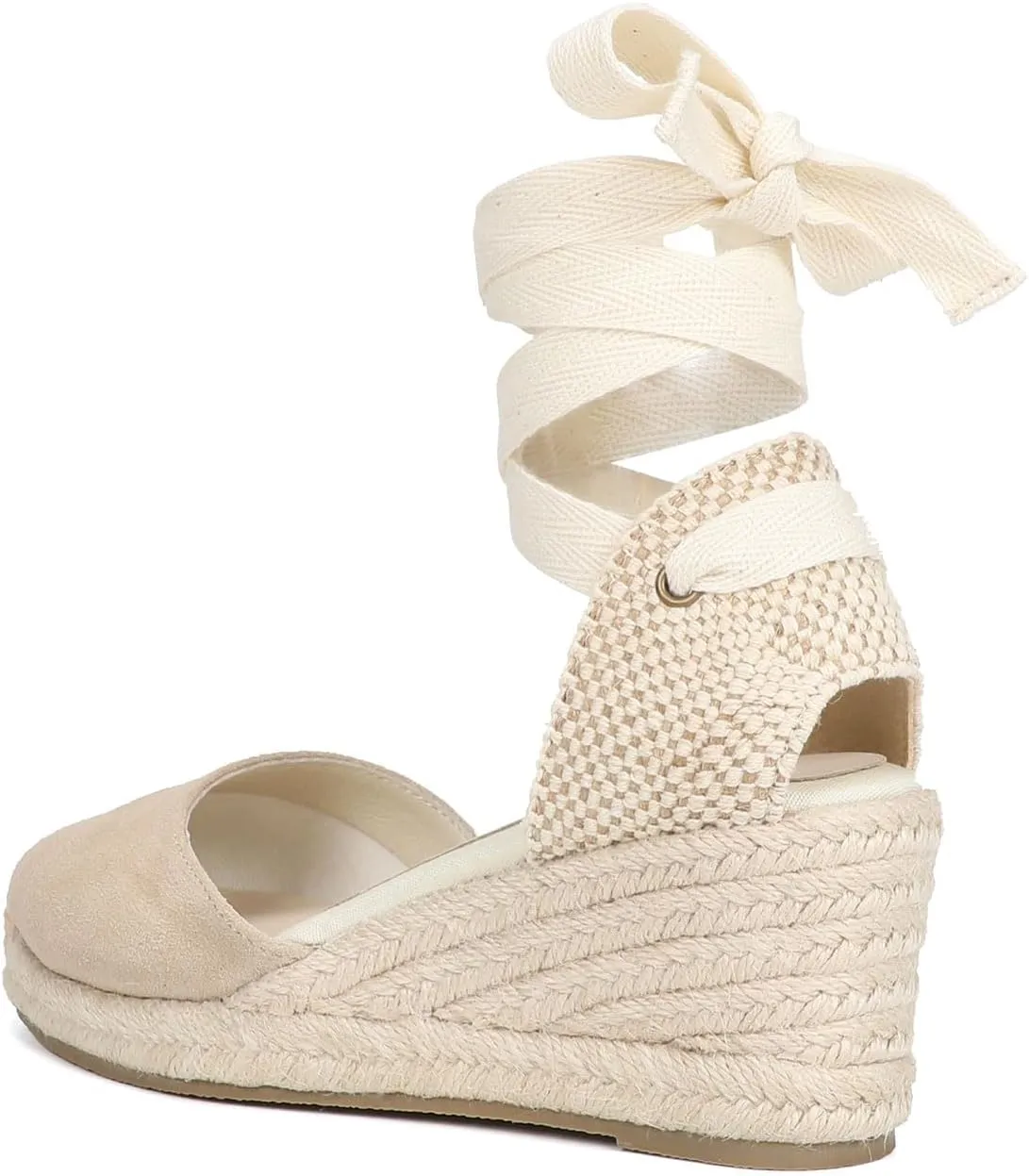 Women’s Platform Wedges Espadrilles, 3" Wedge, Soft Ankle-Tie Strap, Closed Toe, Classic Summer Sandals