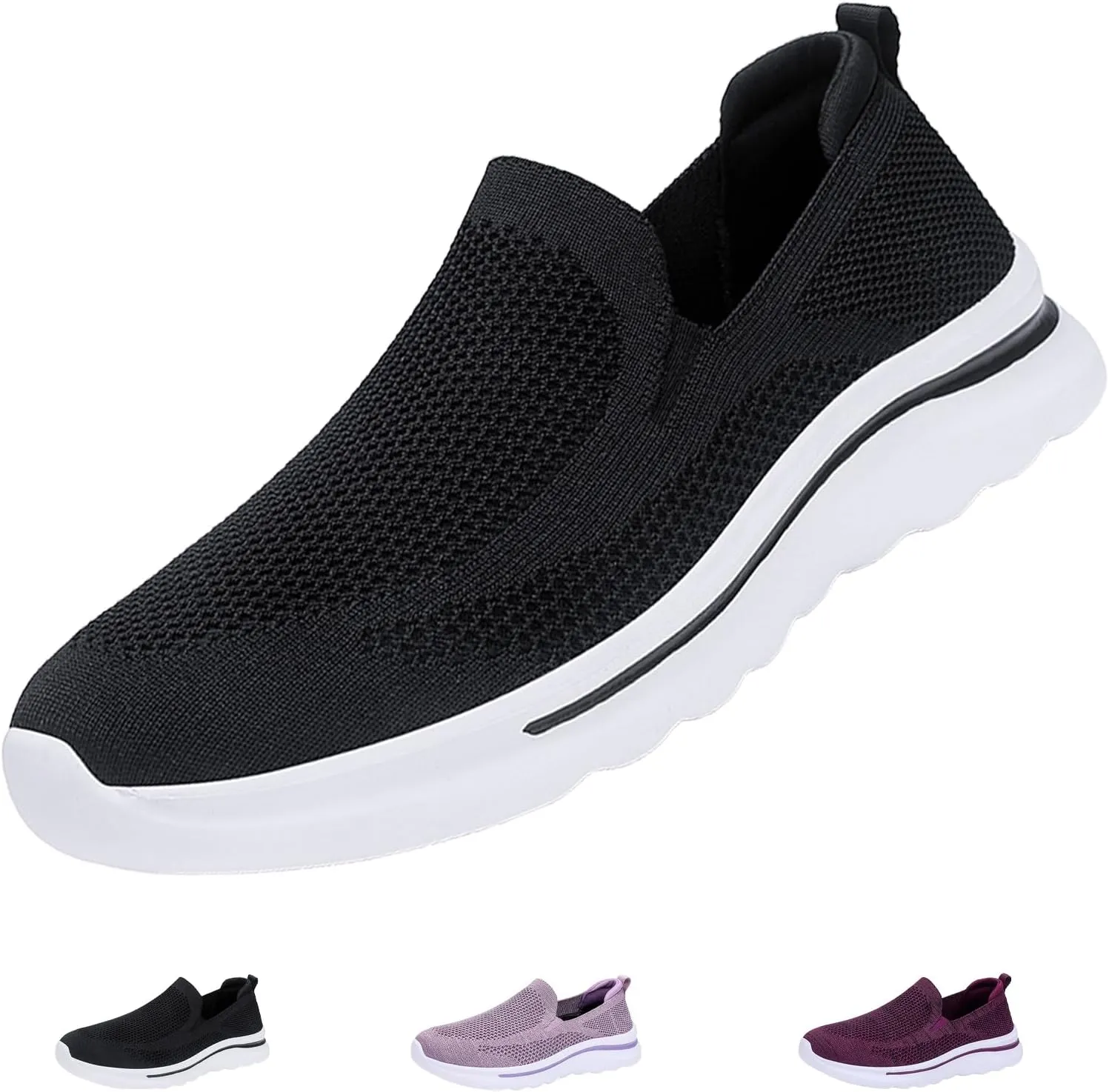 Women's Slip On Mesh Casual Walking Sneakers Comfortable Breathable Soft Sole Non-Slip Running Jogging Shoes