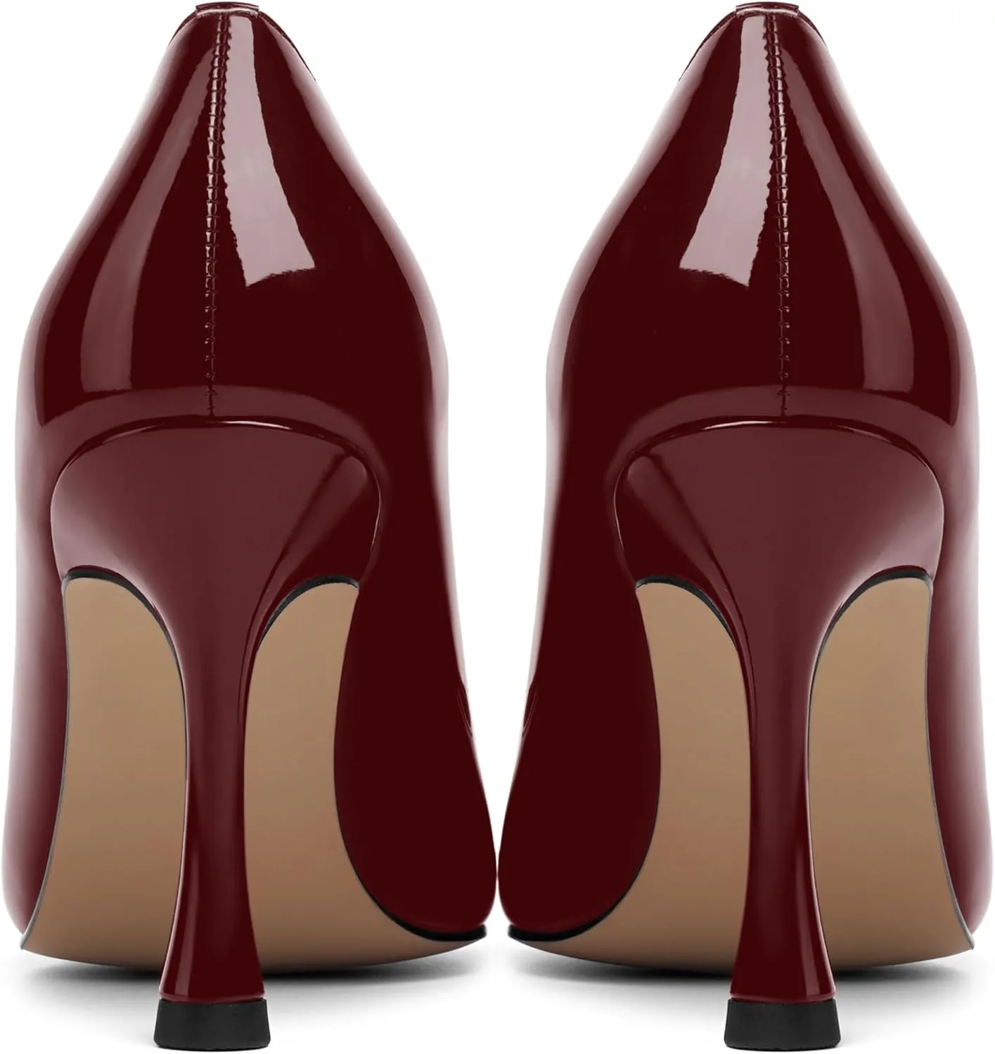 Womens Slip On Wedding Dress Pointed Toe Patent Stiletto High Heel Pumps Shoes 3.3 Inch