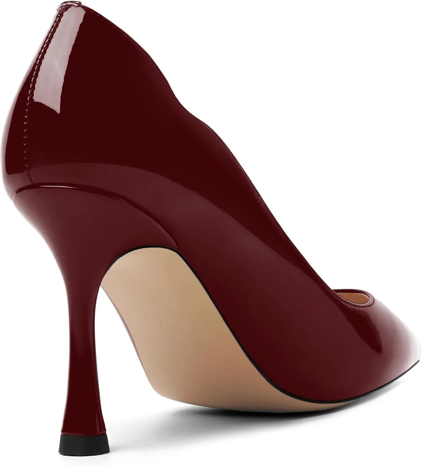 Womens Slip On Wedding Dress Pointed Toe Patent Stiletto High Heel Pumps Shoes 3.3 Inch