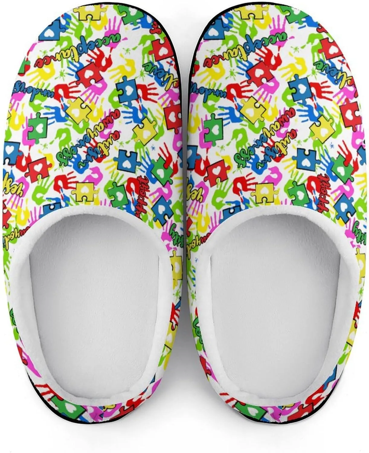 Womens Slippers Comfy Bedroom Slip-On Shoes Men's Halloween Slippers Warm Cotton House Slippers Memory Foam Slippers