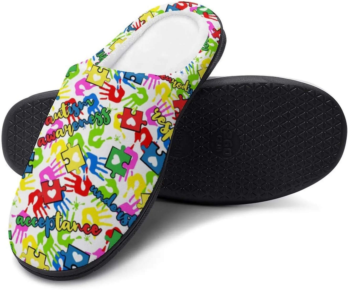 Womens Slippers Comfy Bedroom Slip-On Shoes Men's Halloween Slippers Warm Cotton House Slippers Memory Foam Slippers