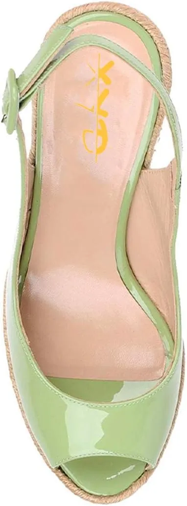 XYD Women Peep Toe Wedge Sandals Platform High Heel Bohemia Resort Slip On Slingback Shoes Size