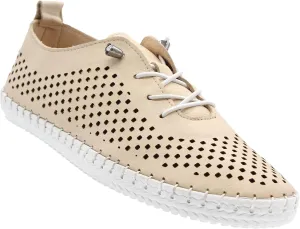 Yalova Women's Elastic Slip-On Shoes – Soft Perforated Leather, Handstitched Summer Shoe | Made in Turkey |