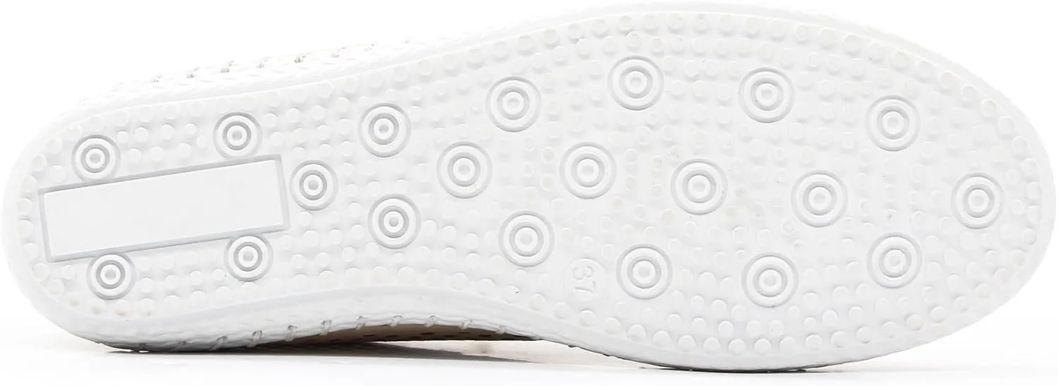 Yalova Women's Elastic Slip-On Shoes – Soft Perforated Leather, Handstitched Summer Shoe | Made in Turkey |