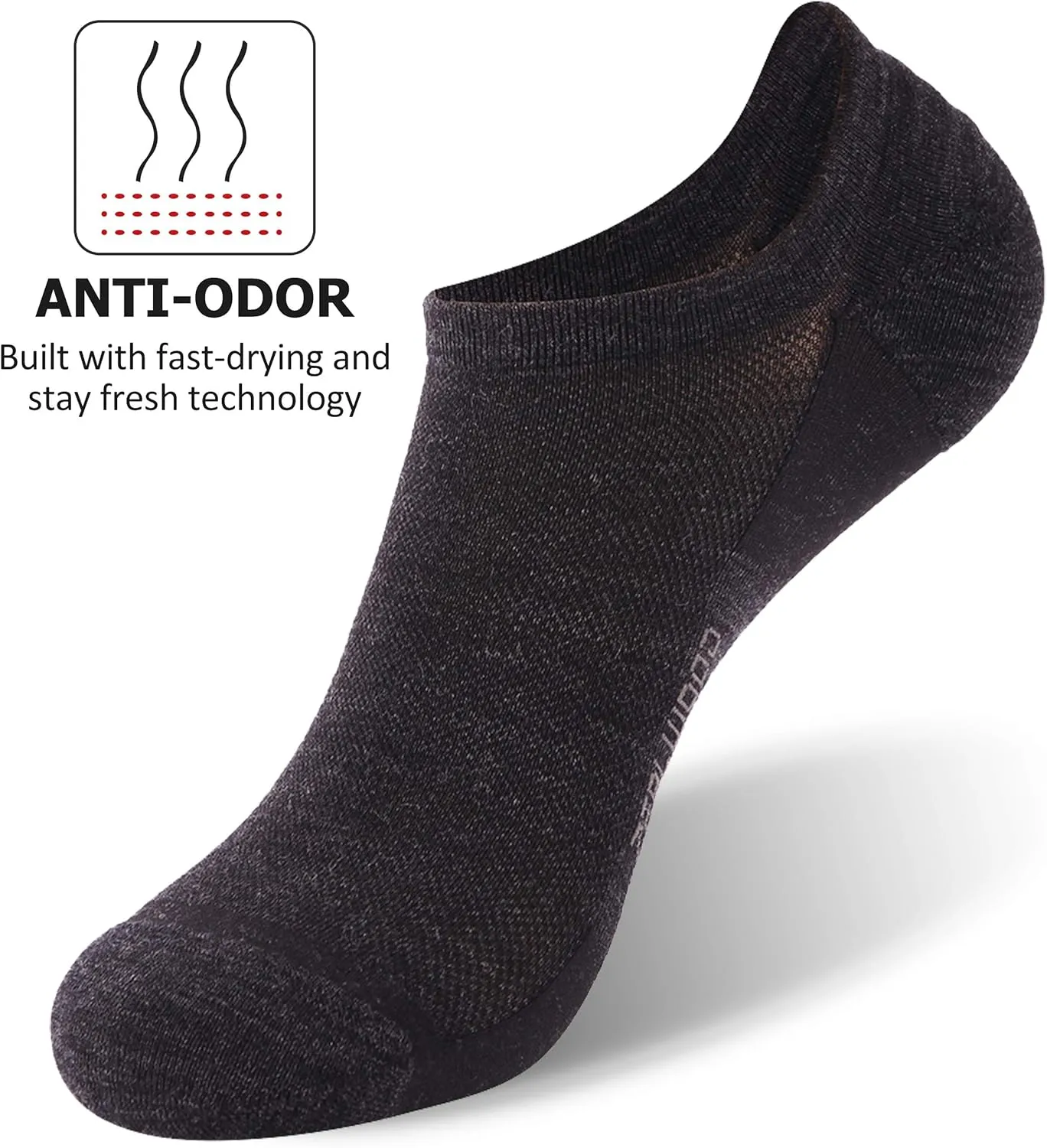 ZEAL WOOD Merino Wool Ankle Athletic Socks Low Cut Running Golf Tennis Hiking Socks Quarter 3 Pairs